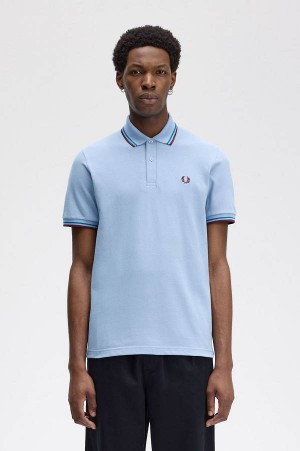 Fred Perry M12 Sky/Runaway Bay Ocean/Oxblood | FP69956