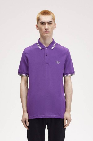 Fred Perry M3600 Amethyst/Ecru/Silver Blue | FP70007