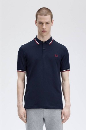 Fred Perry M3600 Navy/Snow White/Burnt Red | FP70050