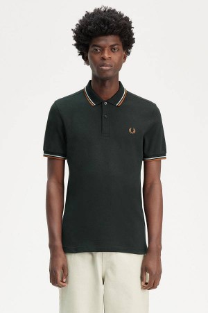 Fred Perry M3600 Night Green/Silver Blue/Marmalade | FP70047