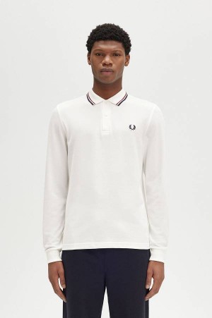 Fred Perry M3636 Snow White/Burnt Red/Navy | FP69905