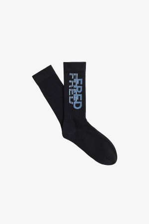 Fred Perry Off Print Sock Black | FP70455