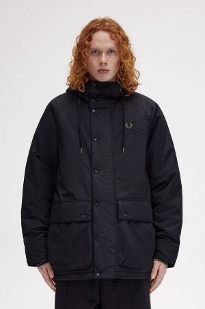 Fred Perry Padded Zip Through Jacket Black | FP69844