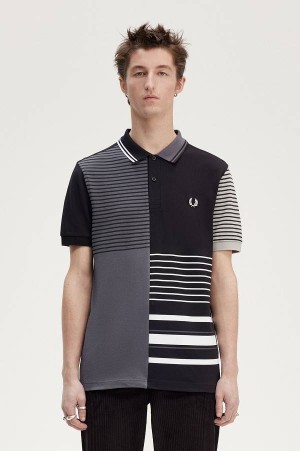 Fred Perry Patchwork Fred Perry Shirt Black | FP69869