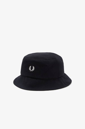 Fred Perry Piqué Bucket Hat Black | FP70432