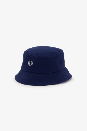 Fred Perry Piqué Bucket Hat French Navy | FP70434