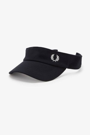 Fred Perry Piqué Visor Black/Snow White | FP70435