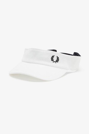 Fred Perry Piqué Visor Snow White/Black | FP70436