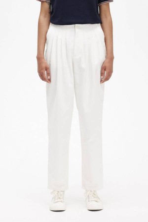Fred Perry Pleated Trouser Snow White | FP70595