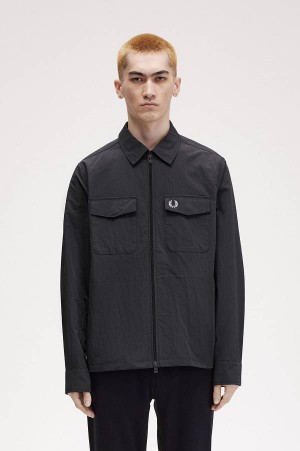 Fred Perry Pocket Overshirt Anchor Grey | FP70053