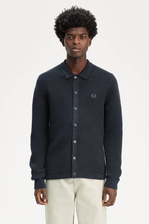 Fred Perry Pointelle Cardigan Navy | FP70152