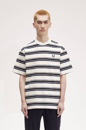 Fred Perry Relaxed Stripe T-Shirt Ecru | FP70198