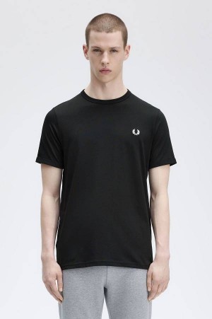 Fred Perry Ringer T-Shirt Black | FP70226
