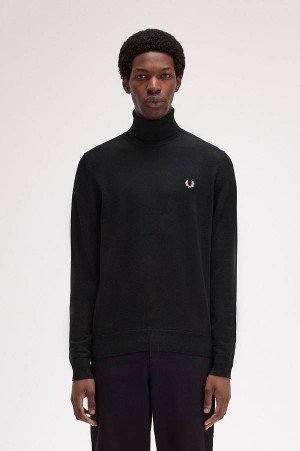 Fred Perry Roll Neck Jumper Black | FP70135