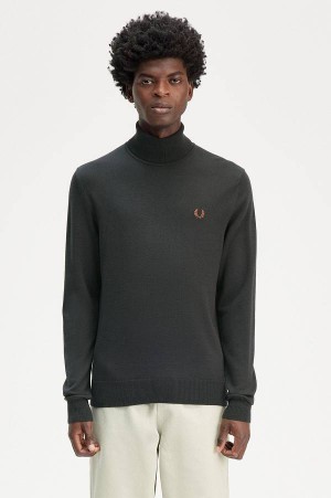 Fred Perry Roll Neck Jumper Night Green | FP70123