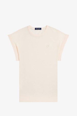 Fred Perry Sheer Knitted Tank Silky Peach | FP70569