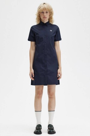Fred Perry Shirt Dress Navy | FP70490