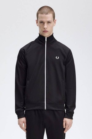 Fred Perry Taped Track Jacket Black | FP70232