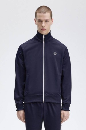 Fred Perry Taped Track Jacket Carbon Blue | FP70231