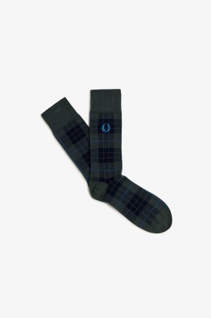 Fred Perry Tartan Sock Night Green | FP70466