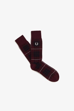 Fred Perry Tartan Sock Oxblood | FP70465