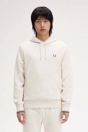 Fred Perry Tipped Hooded Sweatshirt Porridge Marl | FP70238