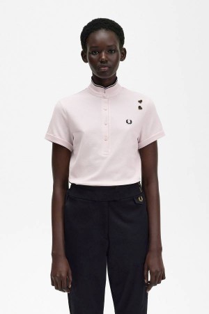 Fred Perry Tipped Piqué Shirt Milky Pink | FP70530