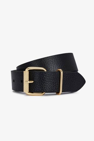 Fred Perry Tumbled Leather Belt Black | FP70468