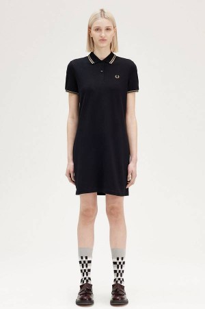 Fred Perry Twin Tipped Fred Perry Dress Black/Metallic 1964 Gold | FP70500