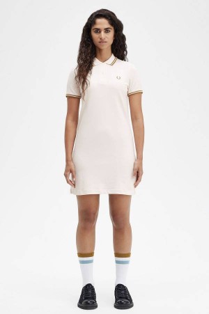 Fred Perry Twin Tipped Fred Perry Shirt Dress Silky Peach | FP70491