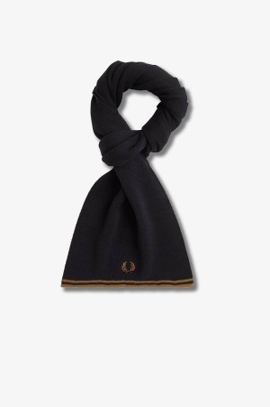 Fred Perry Twin Tipped Scarf Black/Shaded Stone | FP70419
