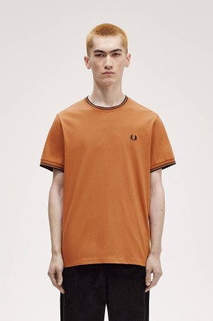 Fred Perry Twin Tipped T-Shirt Marmalade/Black | FP70204