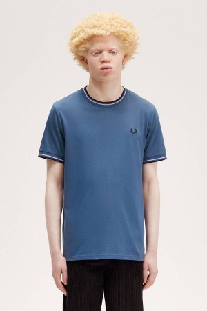 Fred Perry Twin Tipped T-Shirt Midnight Blue/Ultra Violet | FP70210