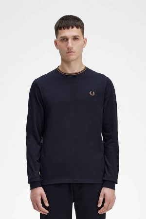 Fred Perry Twin Tipped T-Shirt Navy | FP70176