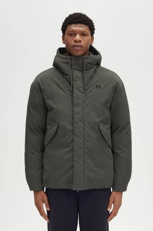 Fred Perry Zip Through Padded Jacket Field Green | FP69835